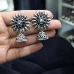 Bulk 318 Traditional Oxidized Jhumka Earrings | German Silver Stone Work Amazing Jewelry - "Black"