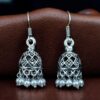 Unique Design Jhumki Earrings | Oxidized German Silver with Elegant Pearl Work Jewelry 4 Unique Oxidized German Silver Jhumki Earrings with Elegant Pearl Work