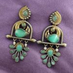 Bulk 274 Traditional Ethnic Two-Tone Earrings | Pearl & Stone Antique Peacock Inspired Amazing Jewelry - "Mint"