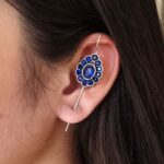Ethnic Oxidized Earcuff | Silver Replica with Stone Detailing Traditional Best Jewelry