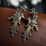 Bulk 226 Stylish Bird Stud Earrings | Silver Replica with Stone Detailing Best Designer Jewelry - "Blue"