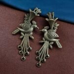 Bulk 232 Stylish Bird Stud Earrings | Silver Replica with Stone Detailing Best Designer Jewelry - "Black"