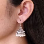 Traditional German Silver Jhumki | Ethnic Hook Dangler Earrings Perfect Gift for Girls