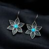 Oxidized Silver Plated Flower Hook Earrings | Dangler Daily Wear Amazing Jewelry 14 Oxidized silver plated flower hook dangler earrings for daily wear