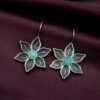 Oxidized Silver Plated Flower Hook Earrings | Dangler Daily Wear Amazing Jewelry 12 Oxidized silver plated flower hook dangler earrings for daily wear