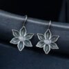Oxidized Silver Plated Flower Hook Earrings | Dangler Daily Wear Amazing Jewelry 10 Oxidized silver plated flower hook dangler earrings for daily wear