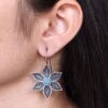 Oxidized Silver Plated Flower Hook Earrings | Dangler Daily Wear Amazing Jewelry 20 Oxidized silver plated flower hook earrings for daily wear