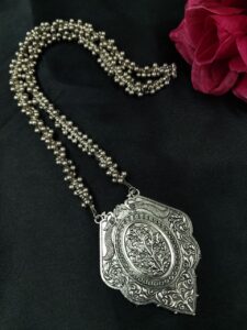 Navratri Special Ghungroo Chain Necklace | Floral Art Pendant Best Jewelry