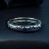 Ethnic Silver Plated Adjustable Bangle with Stone Work