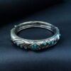 Ethnic Silver Plated Adjustable Bangle with Stone Work