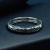 Ethnic Silver Plated Adjustable Bangle with Stone Work
