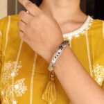 Ethnic Silver Plated Adjustable Bangle | Best Stone Work Openable Kada Jewelry