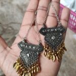 Oxidised Light Weighted Dual Tone Earring