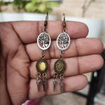 Oxidised Light Weighted Dual Tone Hanging Earring