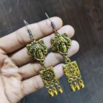 Oxidised Statement Dual Finish Earring