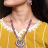 Traditional Oxidized Necklace Set | Pearl & Stone Detailing Handmade Perfect Party Wear Jewelry 25 Traditional oxidized necklace set with pearl and stone detailing
