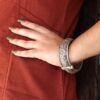 Oxidized Floral Art Bangles | Free Size Silver Replica Best Kada for Ethnic Look 5 Oxidized floral art bangles free size silver replica kada for women.