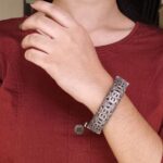 Beautiful Ethnic Flower Kada | Silver Replica Oxidized Openable Bangles for Women