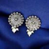 Vintage German silver stud earrings with pearl detailing for daily wear.