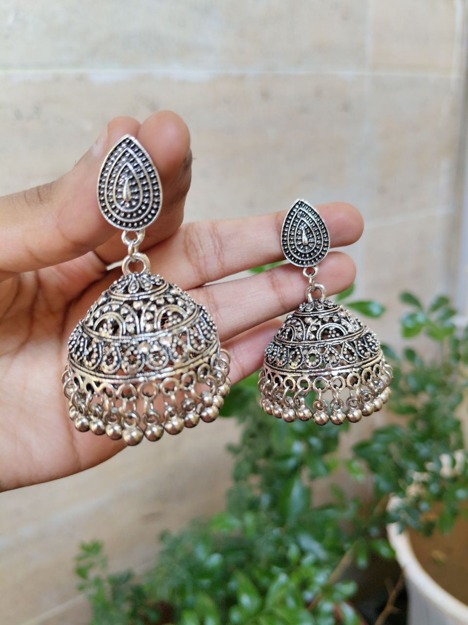 Oxidised Traditional Jhumka Earring 1 Oxidised Traditional Jhumka Earring