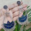 Oxidised Chandbali Handpainted Earring