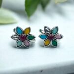 Traditional Flower Design Toe Ring | Oxidized Stone Work Best Jewelry