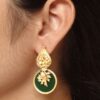 Gold Plated Floral Art Bird Stud Earrings | Monalisa Stone Ethnic Western Look Perfect Jewelry For Women 20 Gold Plated Floral Bird Stud Earrings with Monalisa Stone