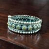 Traditional Oxidized Flower Design Bangle | Stone Work Ethnic Vintage Look Stylish Beautiful Jewelry 14 Oxidized Flower Design Stone Work Bangle in Vintage Ethnic Style