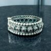 Traditional Oxidized Flower Design Bangle | Stone Work Ethnic Vintage Look Stylish Beautiful Jewelry 19 Oxidized Flower Design Stone Work Bangle in Vintage Ethnic Style