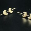 Gold plated half moon earcuff for daily ethnic wear.