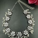 Bulk 248 Traditional Flower Design Choker Necklace | Pearl & Stone Work Best Jewelry - "White"