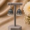 Traditional Pearl Work Heart Design Jhumki Earrings | Oxidized German Silver Perfect Jewelry For Girls 5 Traditional Heart Design Jhumki Earrings with Pearl Work in Oxidized German Silver