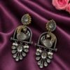 Oxidized earcuff with ethnic stone detailing