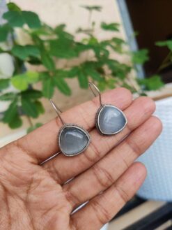 Triangle Style Monalisa Hook Earrings | Stylish Stone Work Jewelry for Women
