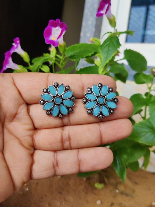Exquisite Stone Work Stud Earrings | Elegant Daily Wear Jewelry for Women