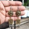 German Silver Golden Mix Face Earrings | Unique Contemporary Ethnic Jewelry for Women 3 photo 25 2025 09 09 22 13 53