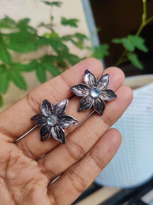 Silver Plated Flower Design Adjustable Ring | Stylish Ethnic Finger Jewelry for Women and Girls