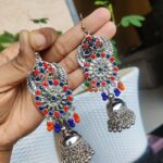 Oxidised Multi Color Jhumka Earrings for Girls | Traditional Ethnic Dangler Jewelry Women
