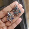 Oxidised Peacock Stud Earrings | Traditional Ethnic Jewelry for Women