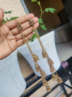 German Silver Kashmiri Jhumka Earrings | Traditional Oxidised Dangler Jewelry for Women and Girls