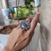 Beautiful Floral Art Ring | Silver Replica Adjustable Oxidized Finger Ring Jewelry for Women and Girls Stylish Wear