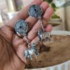 Traditional Nandi Earrings | Silver Replica Oxidized Jewelry for Women and Girls in Unique Festive and Ethnic Style