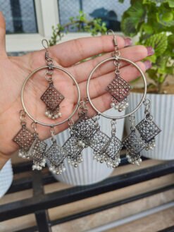 Elegant Oxidised Big-Size Dangler Earrings | Statement Ethnic Jewelry for Women