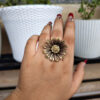 Elegant Oxidised Golden Flower Ring | Stylish Ethnic Jewelry for Women 2 photo 3 2025 09 09 22 37 29