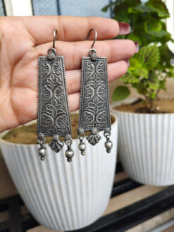 Exquisite Handmade Silver Replica Earrings | Elegant Ethnic Jewelry for Women