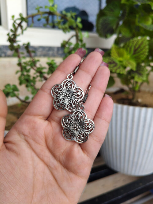 Trendy Oxidised Jhumka Hook Earrings | Stylish Ethnic Jewelry for Women