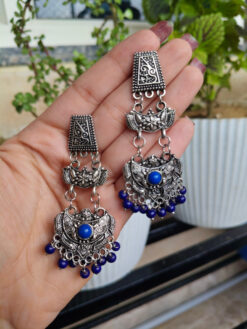 Elegant Oxidised German Silver Dangler Earrings | Stylish Ethnic Jewelry for Women