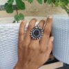 German Silver Mirror Adjustable Rings | Traditional Ethnic Finger Jewelry for Women and Girls