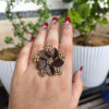 Elegant Antique Gold-Plated Flower Adjustable Ring | Stylish Ethnic Jewelry for Women