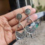 German Silver Chandbali Earrings | Elegant Traditional Ethnic Jewelry for Women